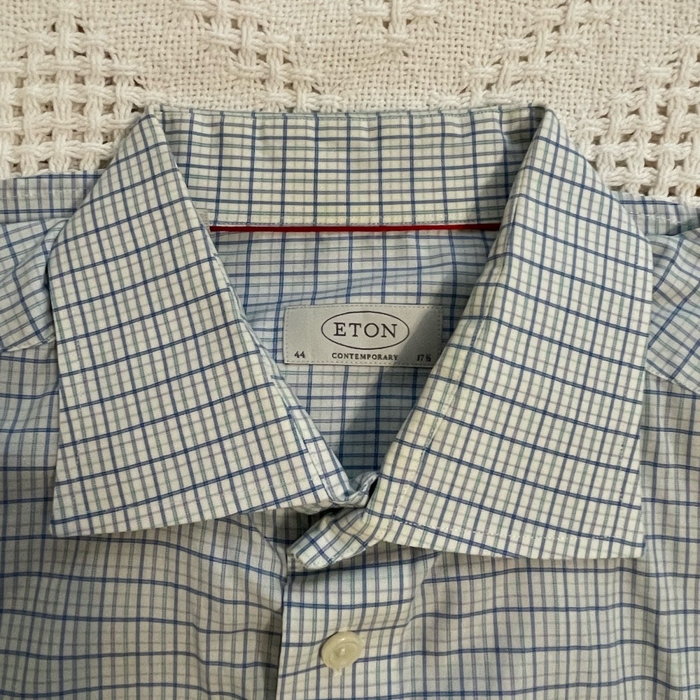 ETON Men's Blue Checkered Shirt
